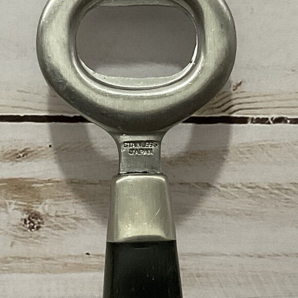 Vintage Bottle Can Piercer Japan Stainless Steel Wood Plastic Handle Mid Century - Picture 4 of 6